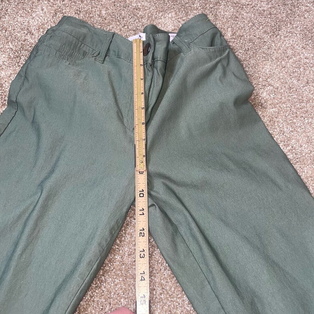 Nanette Lepore pants stretch olive green straight leg business SZ 8 comfort - Picture 6 of 11